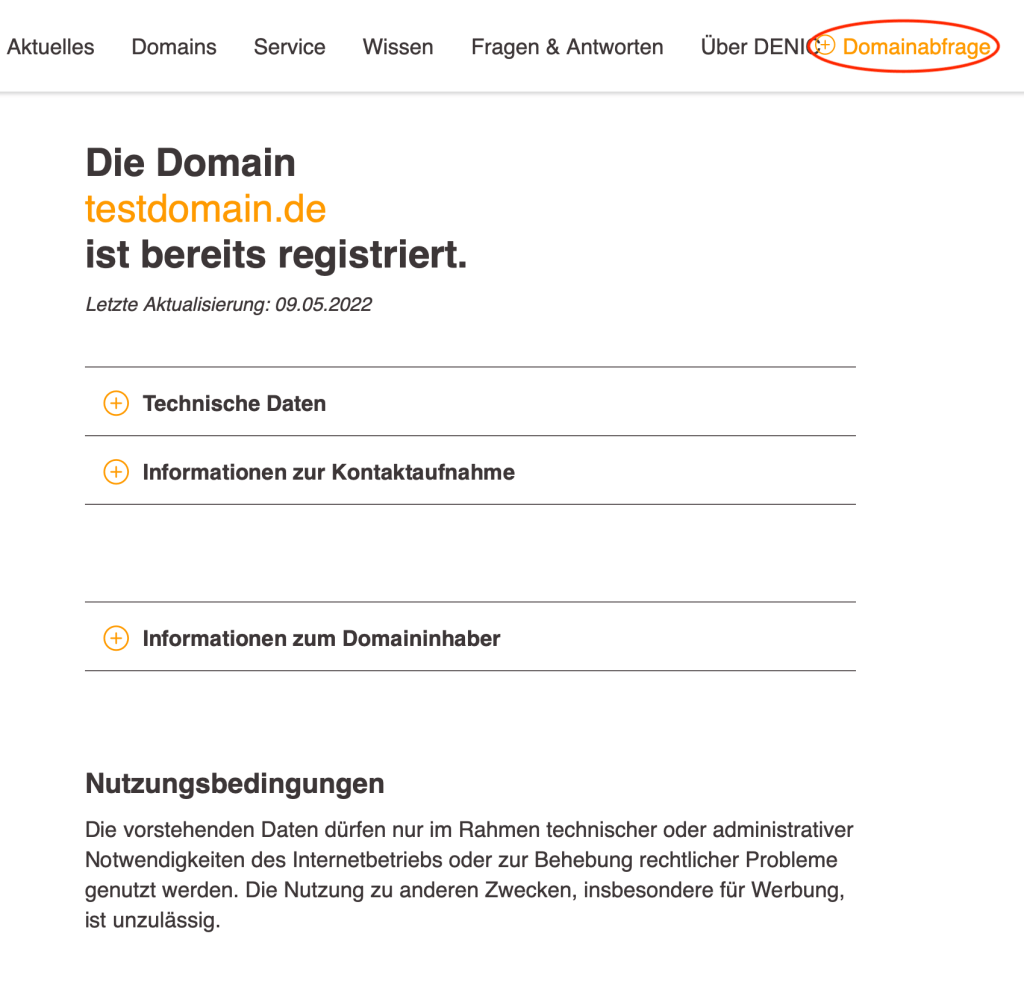 Domain-ist-bereits-registriert-Denic